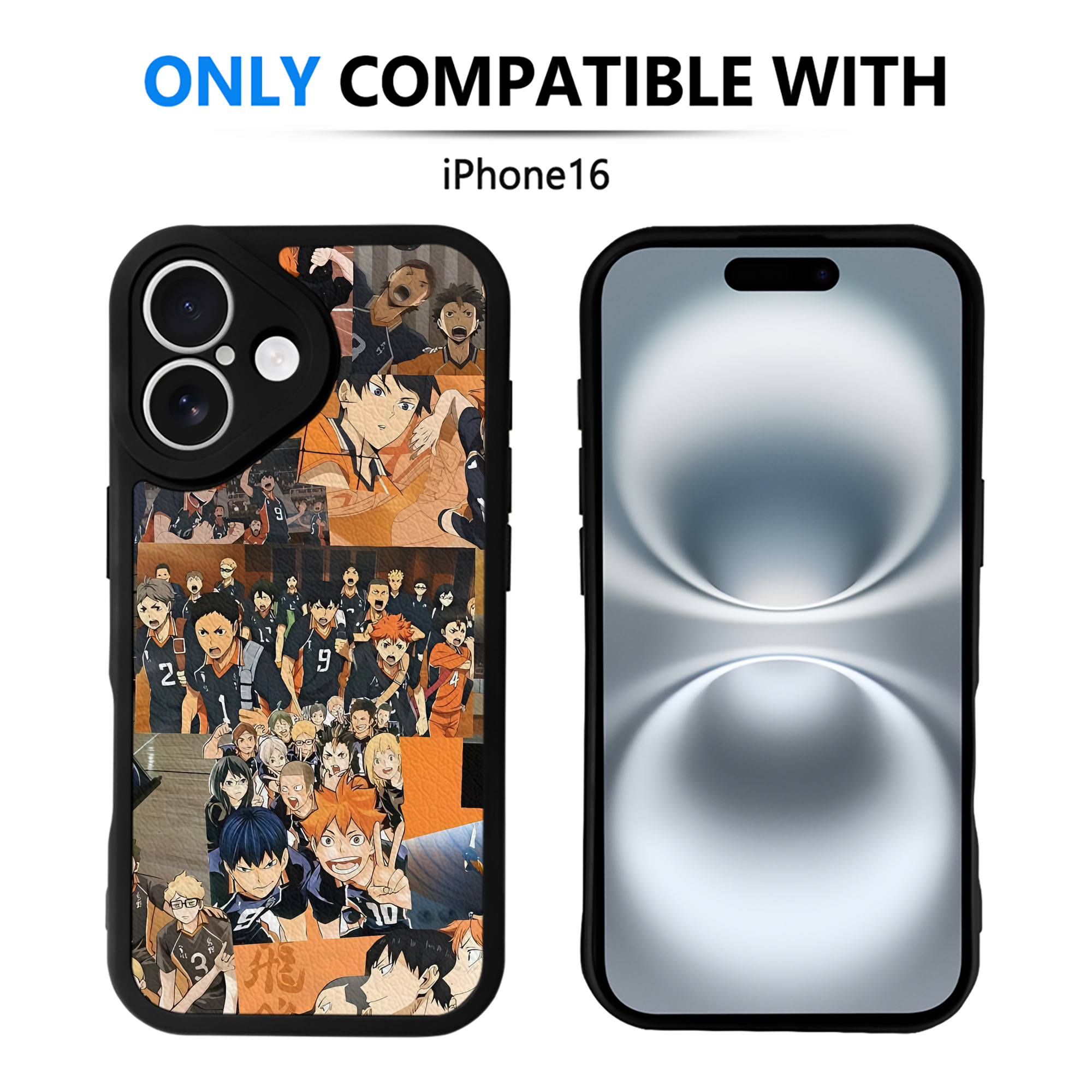 （画像用） ハイキュー!! Haikyu!! 【iPhone 16シリーズ対応】シリコンスマホケース（レザー調） 材質：シリコン